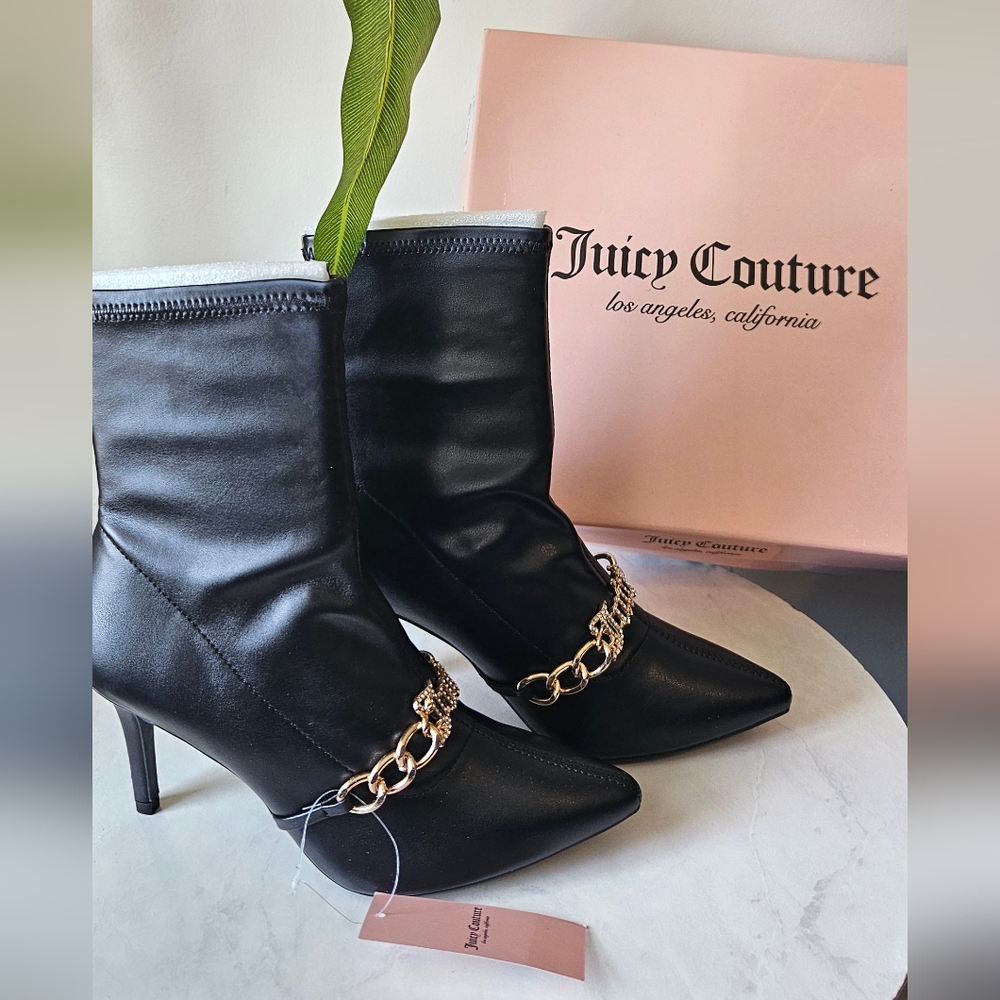 New Juicy Couture Black & Gold Women's Tommi Booties US Sz 6.5 - Picture 16 of 16